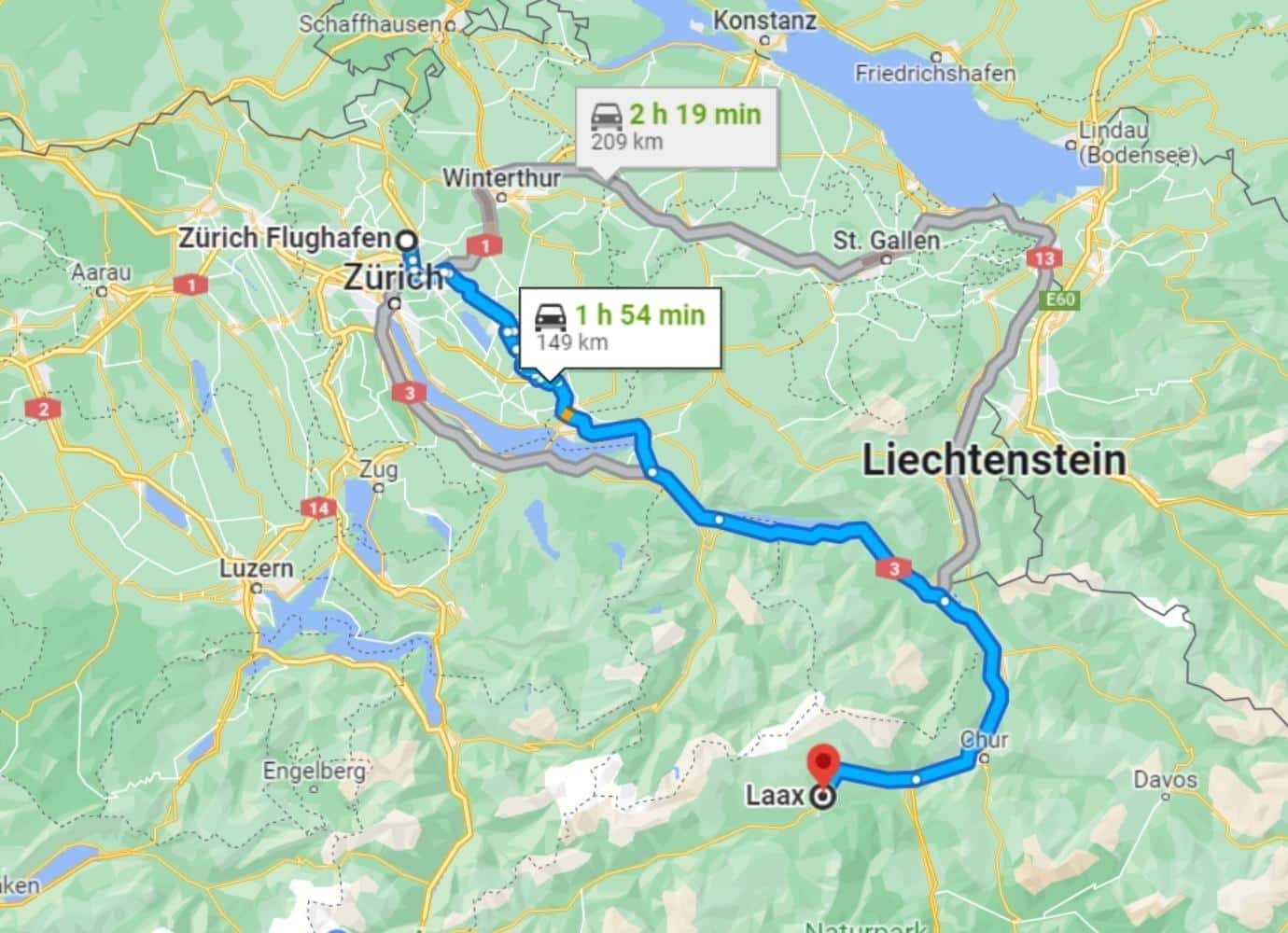 Flughafen Skigebiet Laax